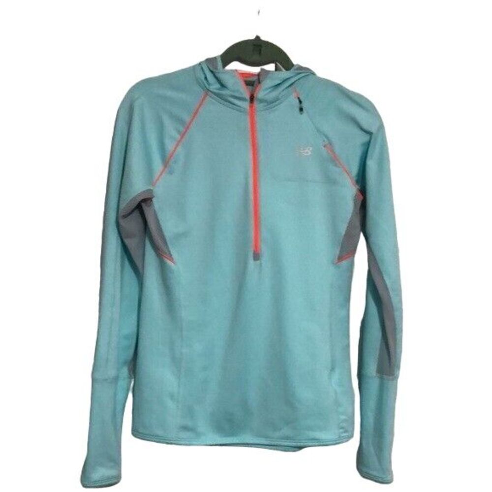 New balance 1/4 zip up hooded activewear shirt women's size small